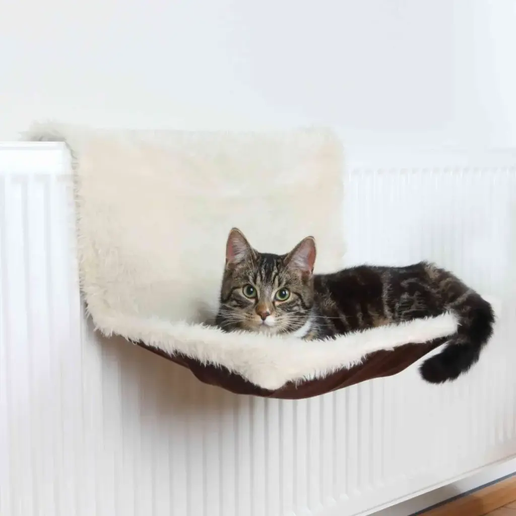 [9195] Lit radiateur peluche longs poils suédine - Trixie