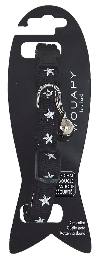 [9774] Collier Star noir chat - Wouapy