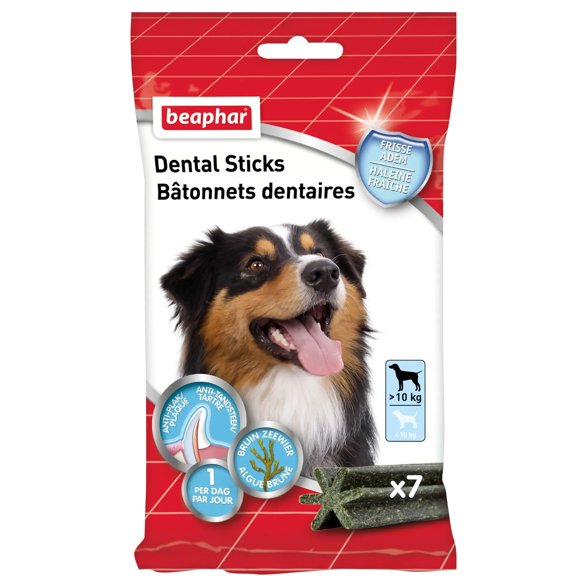 [9848] Dental Sticks bâtonnets dentaires grand chien (7 sticks) - Beaphar