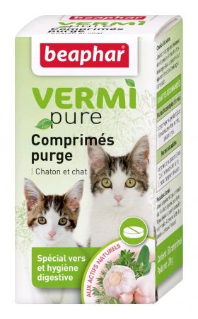 Vermipure comprimés chat et chaton (50 comprimés) - Beaphar