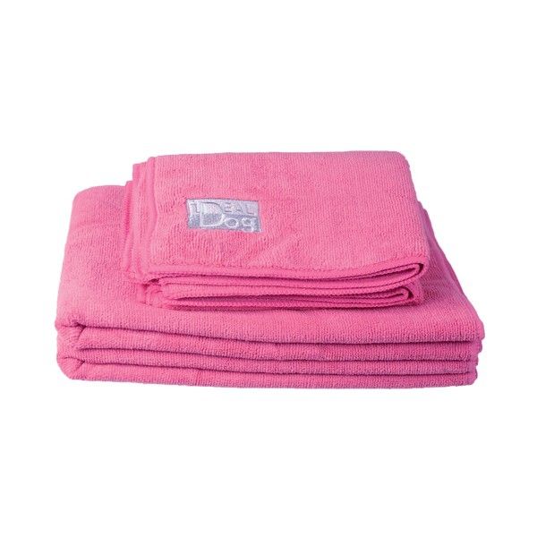 [9890_17741] Lot de 2 serviettes microfibre - Rose (Taille 1) - IdealDog