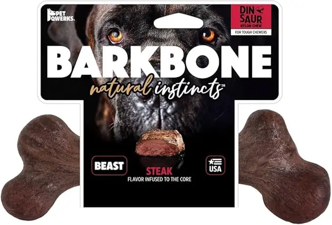 [56084-001] Jouet pour chien Barkbone saveur steak BEAST - Pet Qwerks