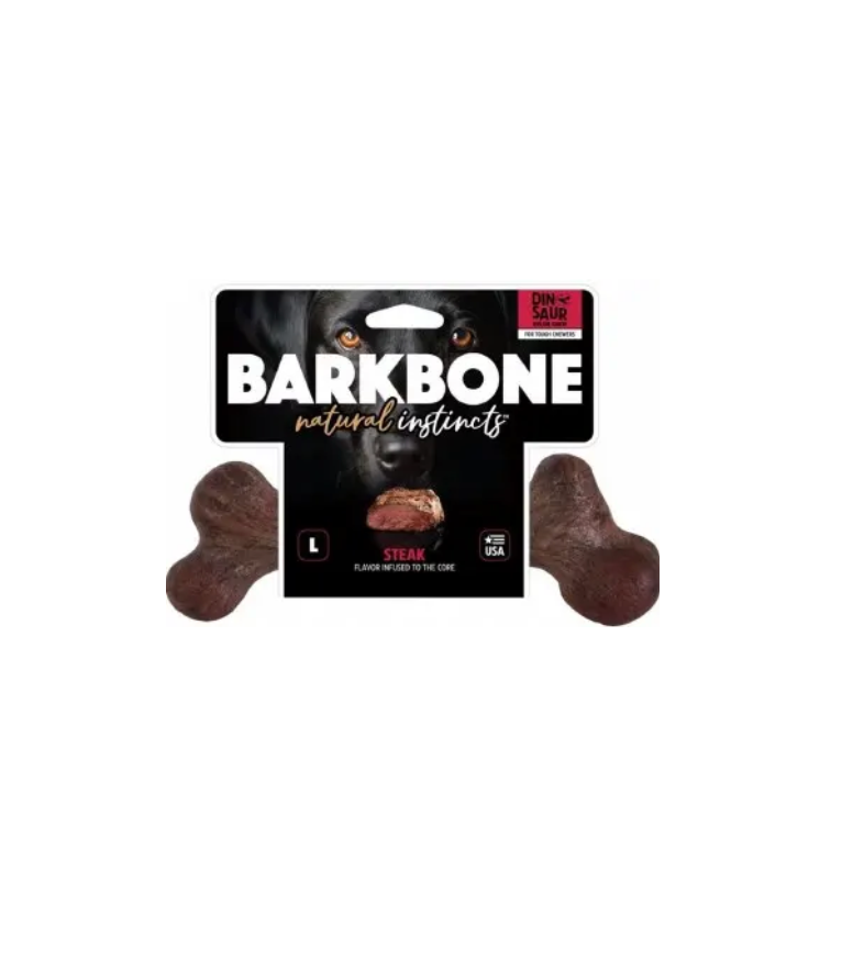 [56084-002] Jouet pour chien Barkbone saveur steak (L) - Pet Qwerks