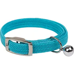 Collier chat élastique turquoise - Wouapy