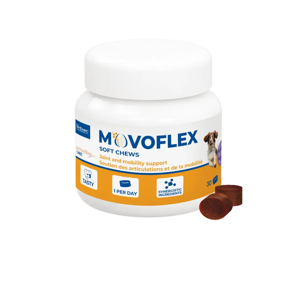 Movoflex M : Complément articulaire pour chien de taille moyenne (30 bouchées) - Virbac