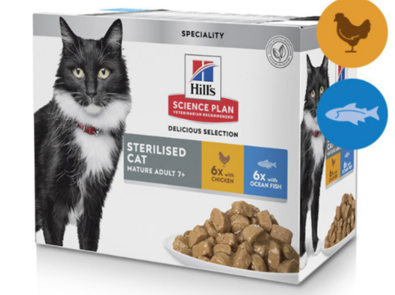 [56126] Feline mature adult sterilised poisson-poulet (12 sachets 85 g) - Hill's
