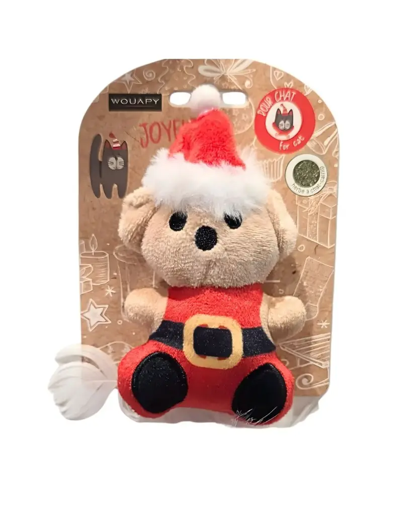 [J25030024] Ourson père noël avec plume - Wouapy