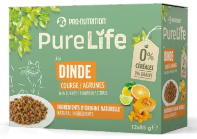 Pure Life chat wet dinde (12 x 85 g) - Pro-Nutrition