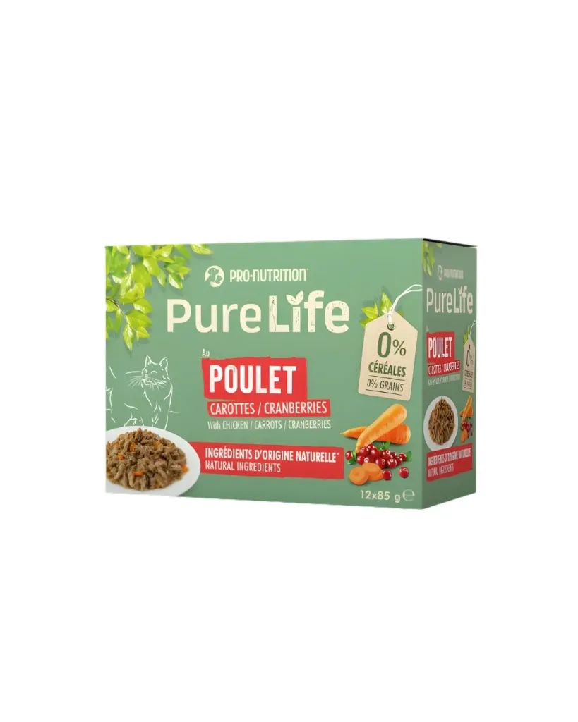 Pure Life chat wet poulet (12 sachets 85 g) - Pro-Nutrition