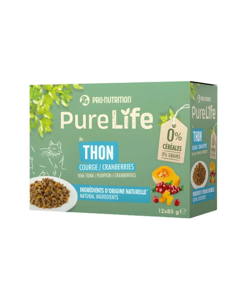 Pure Life chat wet thon (12 sachets 85 g) - Pro-Nutrition