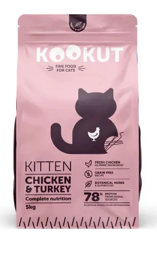 Poulet & dinde pour chaton (1.5 kg) - Kookut