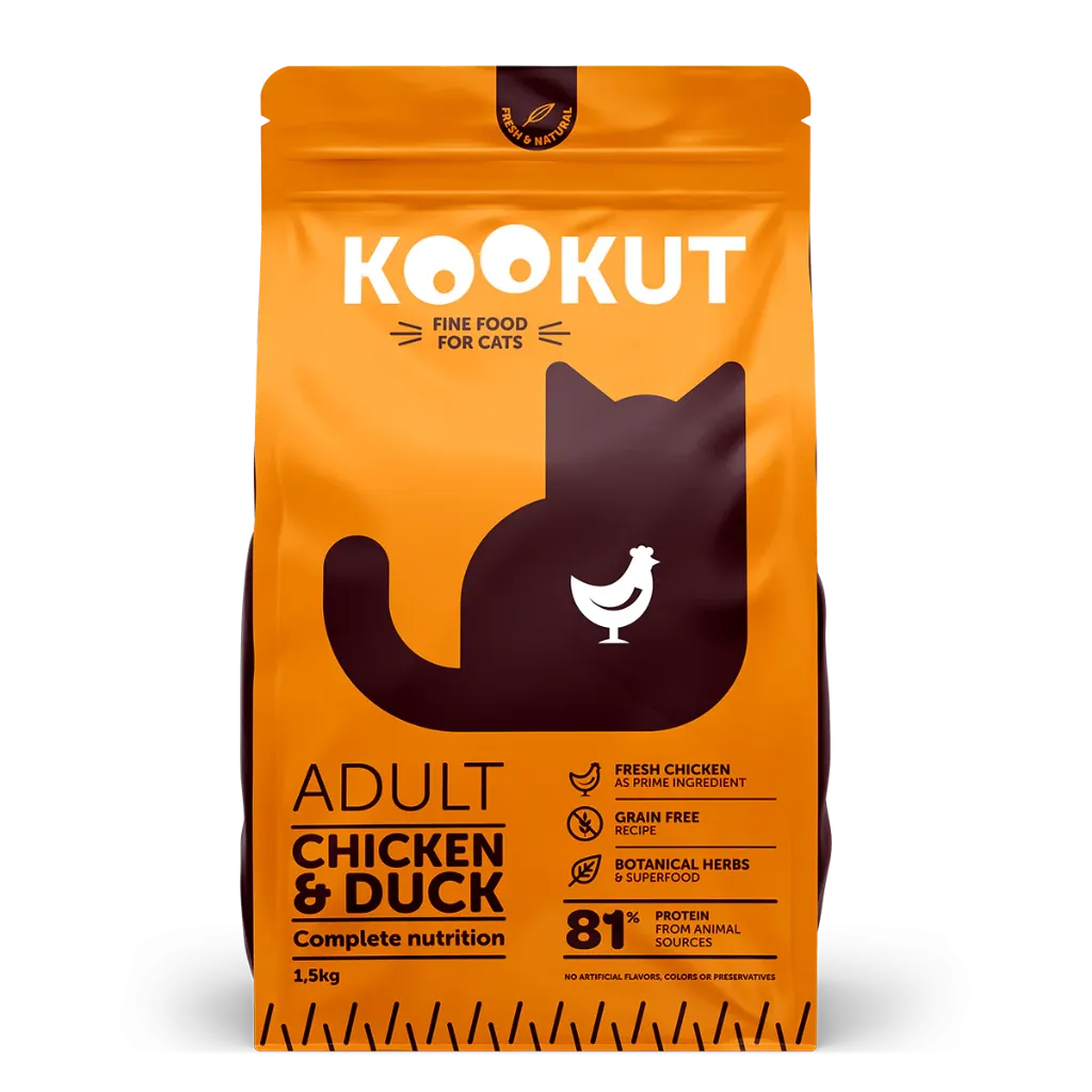 Poulet & canard pour chat (1.5 kg) - Kookut
