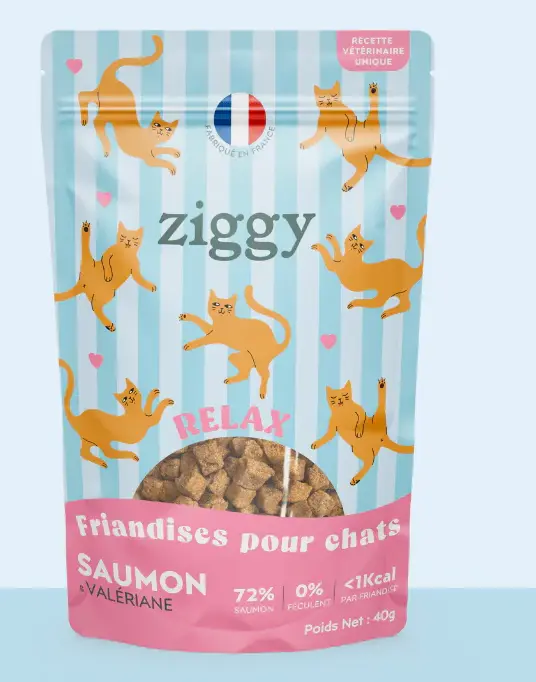 Friandises chat RELAX Saumon & Valériane (40 g) - Ziggy