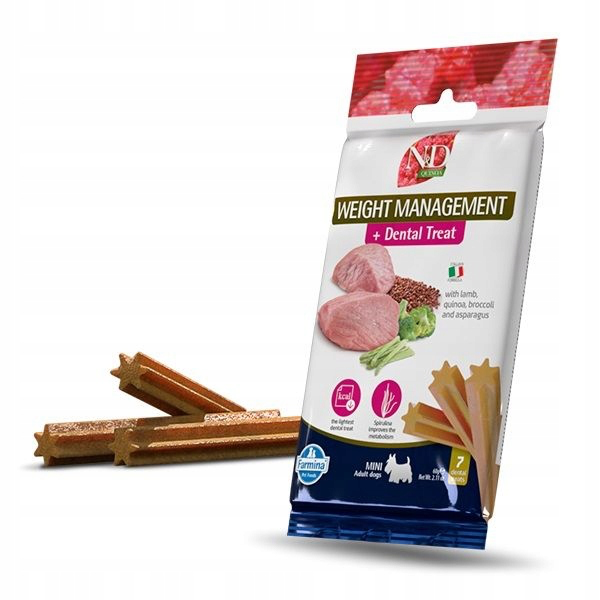 [J25040022] Dental Treat Vet Weight Management Agneau Chien adulte Mini (60 g) - Farmina