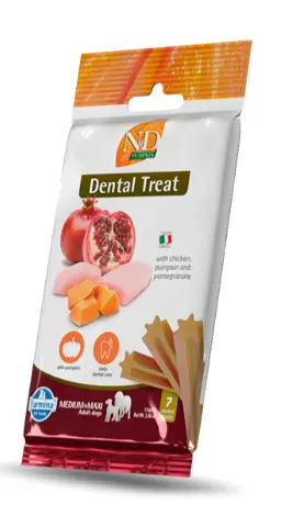 Dental Treat Vet Life Quinoa Skin&Coat Poulet et pomme Chien adulte Medium/Maxi (110 g) - Farmina