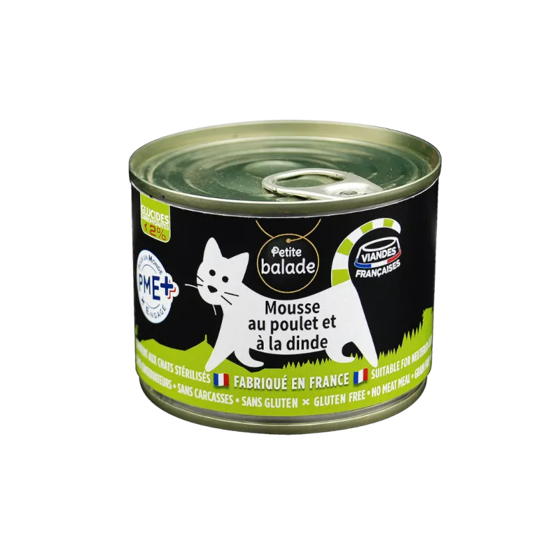 Boite de mousse au poulet et à la dinde (200 g) - Petite balade