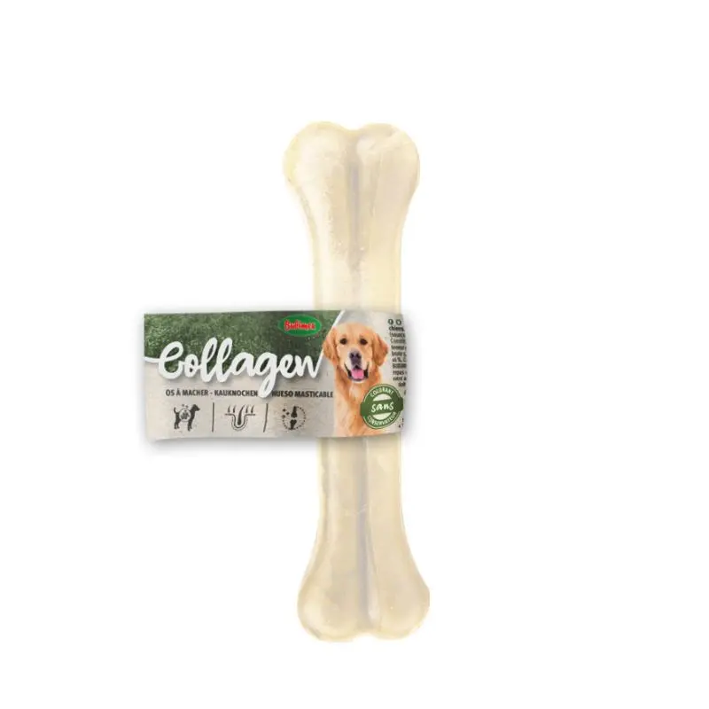 [J25040140] Os de collagène pressé pour chien (21 cm) - Bubimex