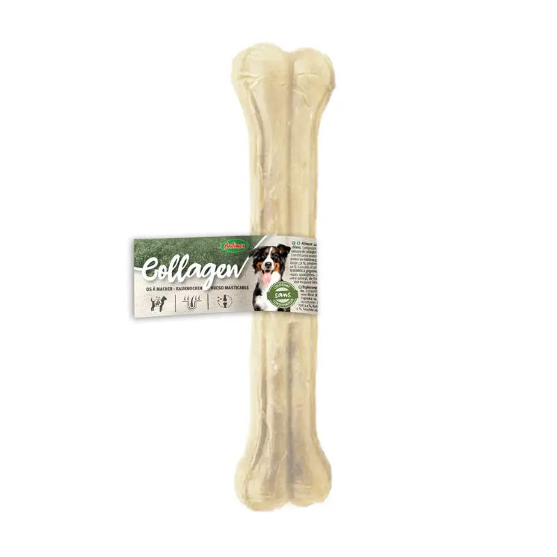 [J25040141] Os de collagène pressé pour chien (32 cm) - Bubimex