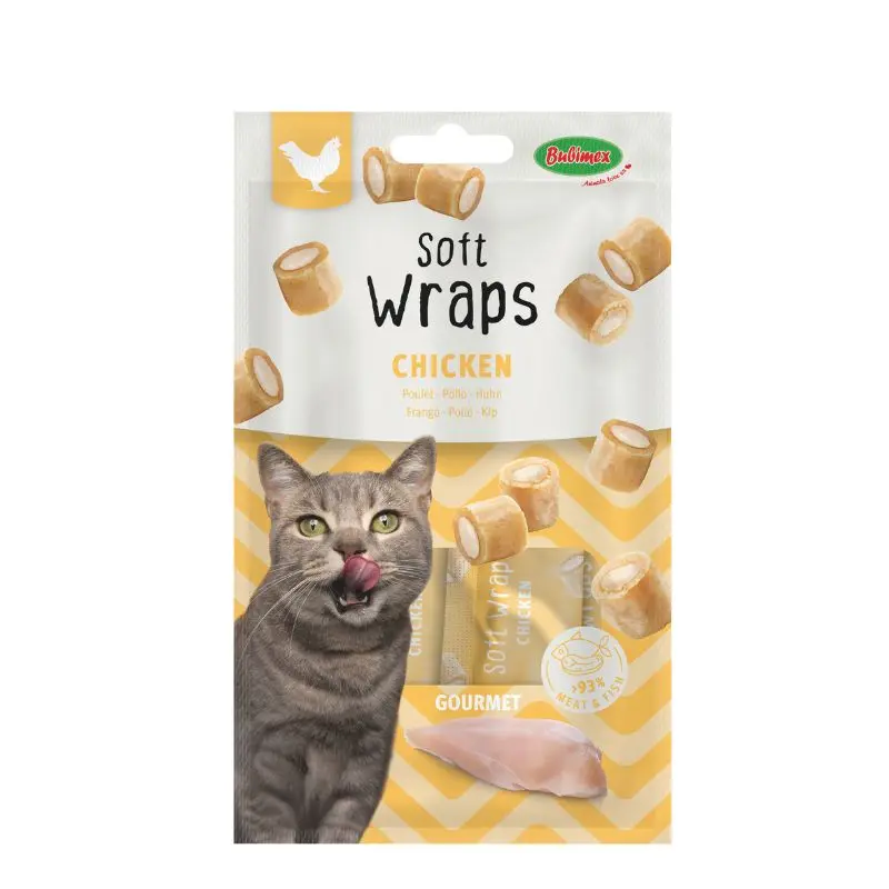Gourmet Wraps poulet pour chat (30 g) - Bubimex 