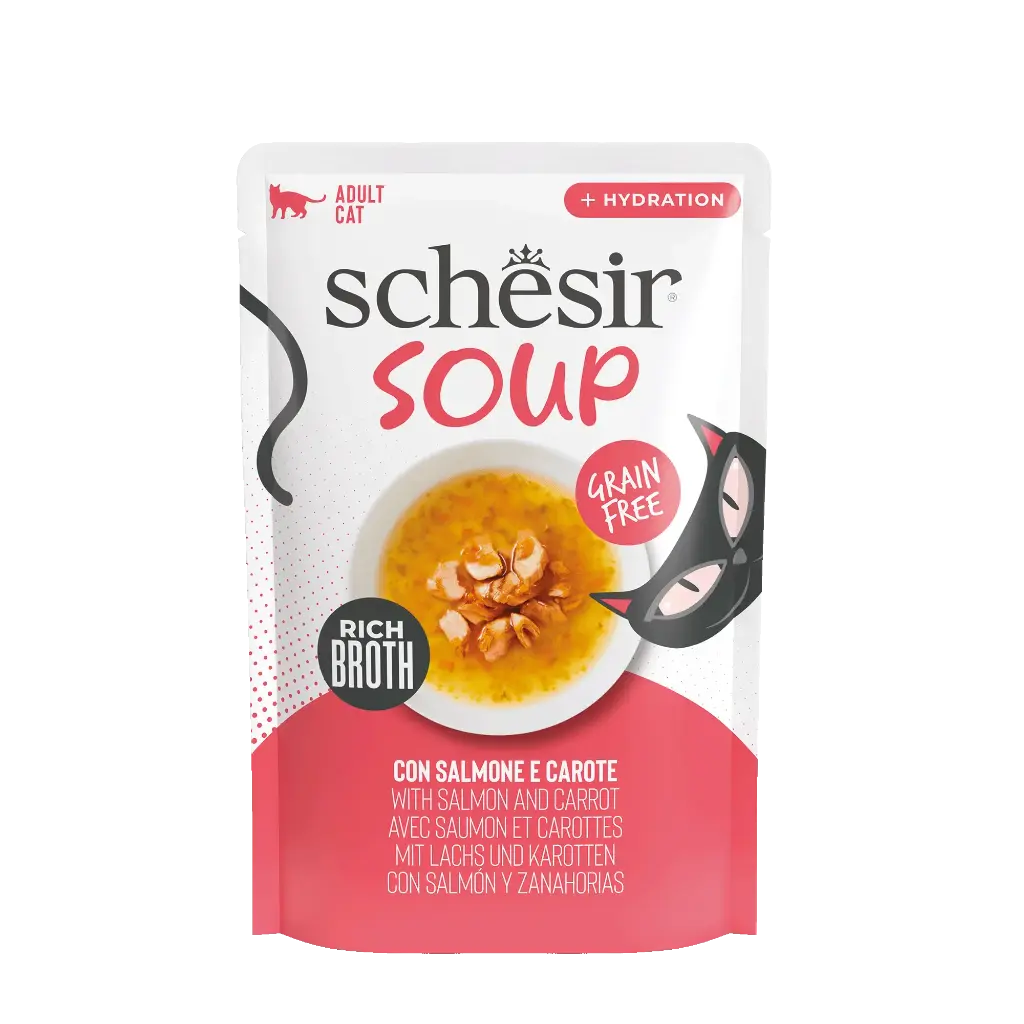 Sachet fraîcheur pour chat "Soup" - Saumon et carottes (40 g) - Schesir