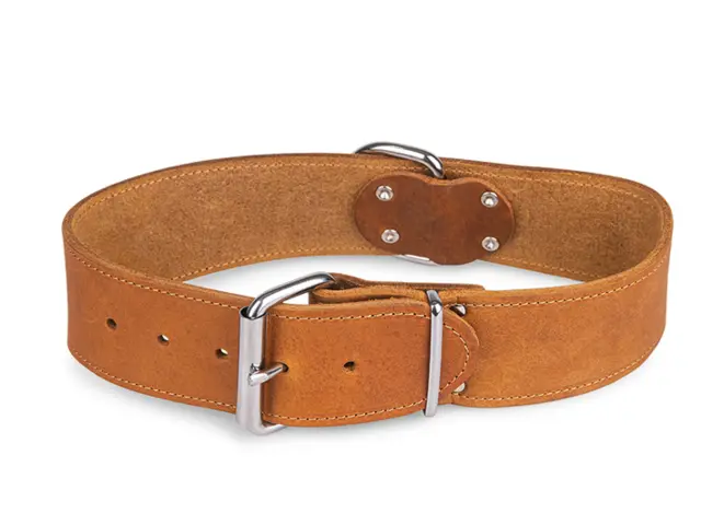 [J25050004] Collier Large cuir huilé cognac - Vadigran (M-L)