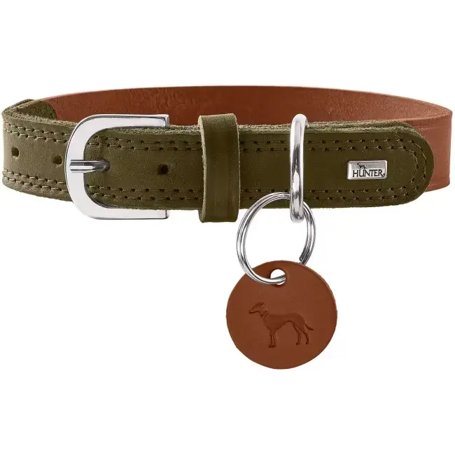 [J25050183] Collier Lemvig - Hunter (Cognac/Vert olive, 40/S)
