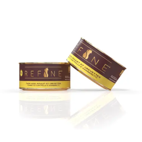 Pâtée chat thon avec poulet et crevettes (85 g) - Refine