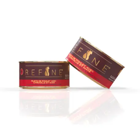 Pâtée chat filets de poulet avec courge et maïs (80 g) - Refine