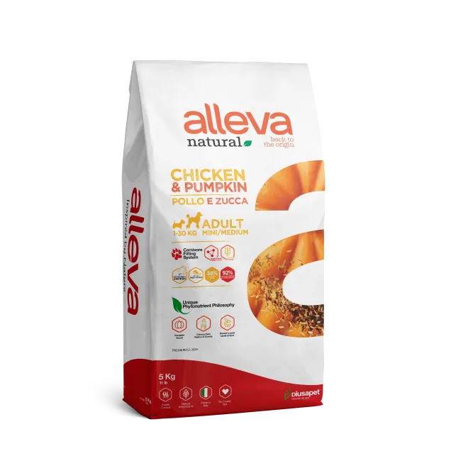 Poulet & Potiron Chien Adulte mini/medium (5 kg) - Alleva