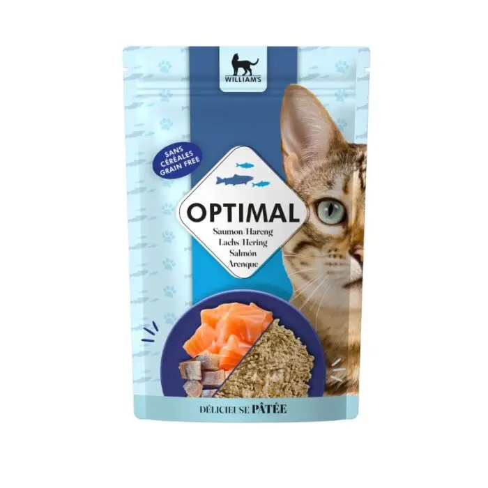 Sachet chat saumon et hareng (85 g) - William's Optimal