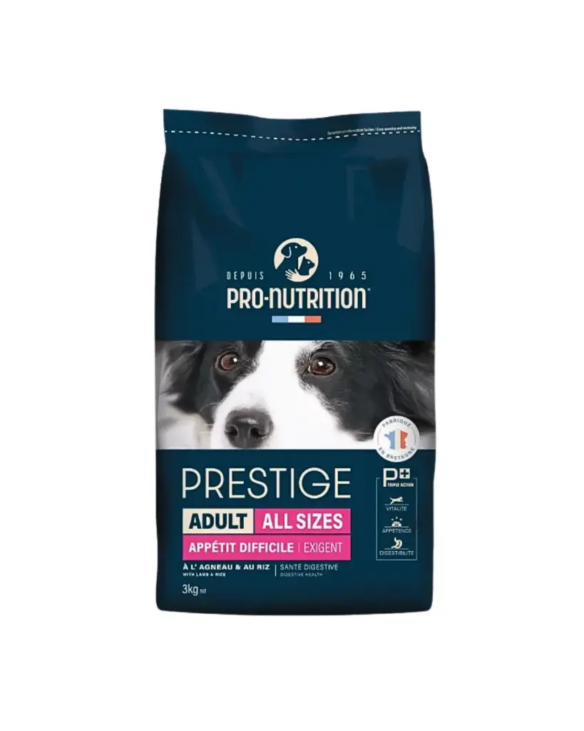 [J25070039] Prestige Chien Exigent Agneau et Riz (3 kg) - Pro-Nutrition
