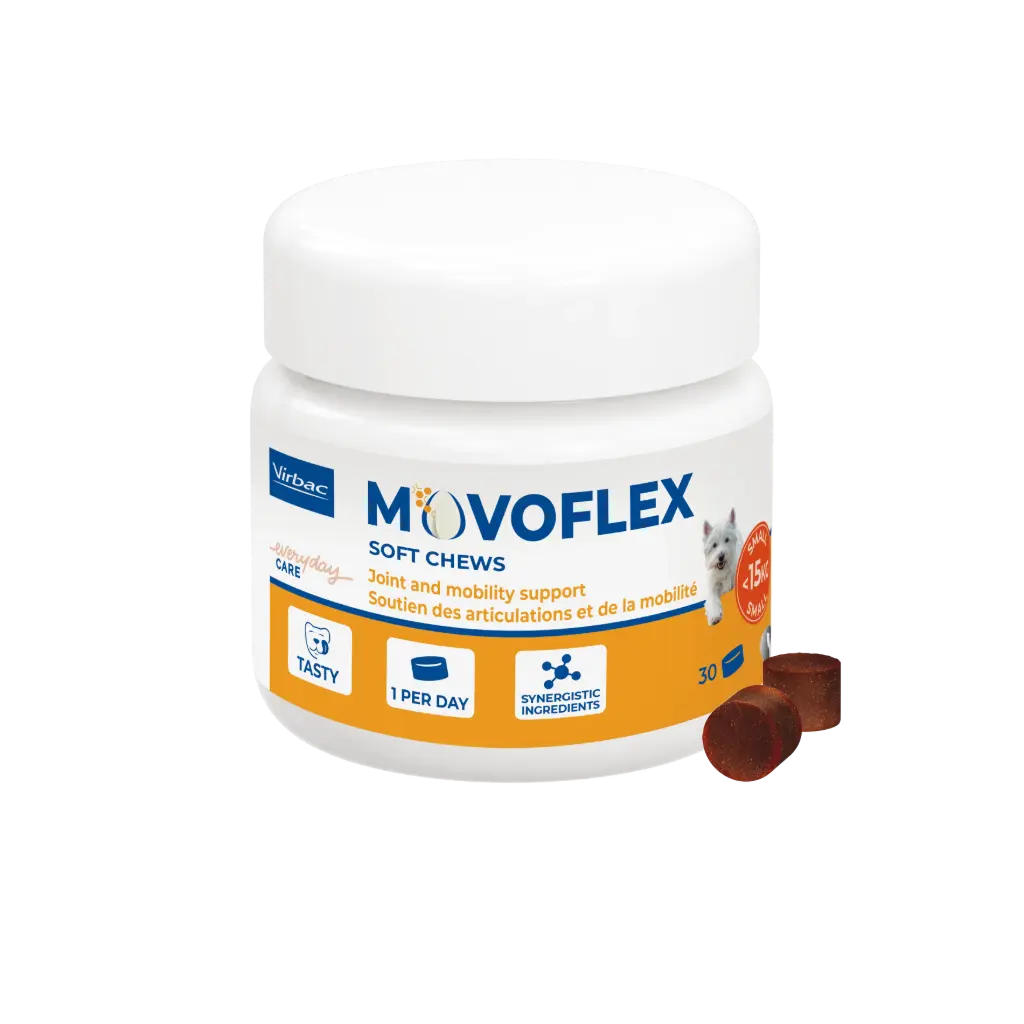 Movoflex S : Complément articulaire pour petit chien (30 bouchées) - Virbac