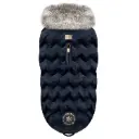 Doudoune ajustable bleu marine avec fourrure beige Tamara - Milk&Pepper