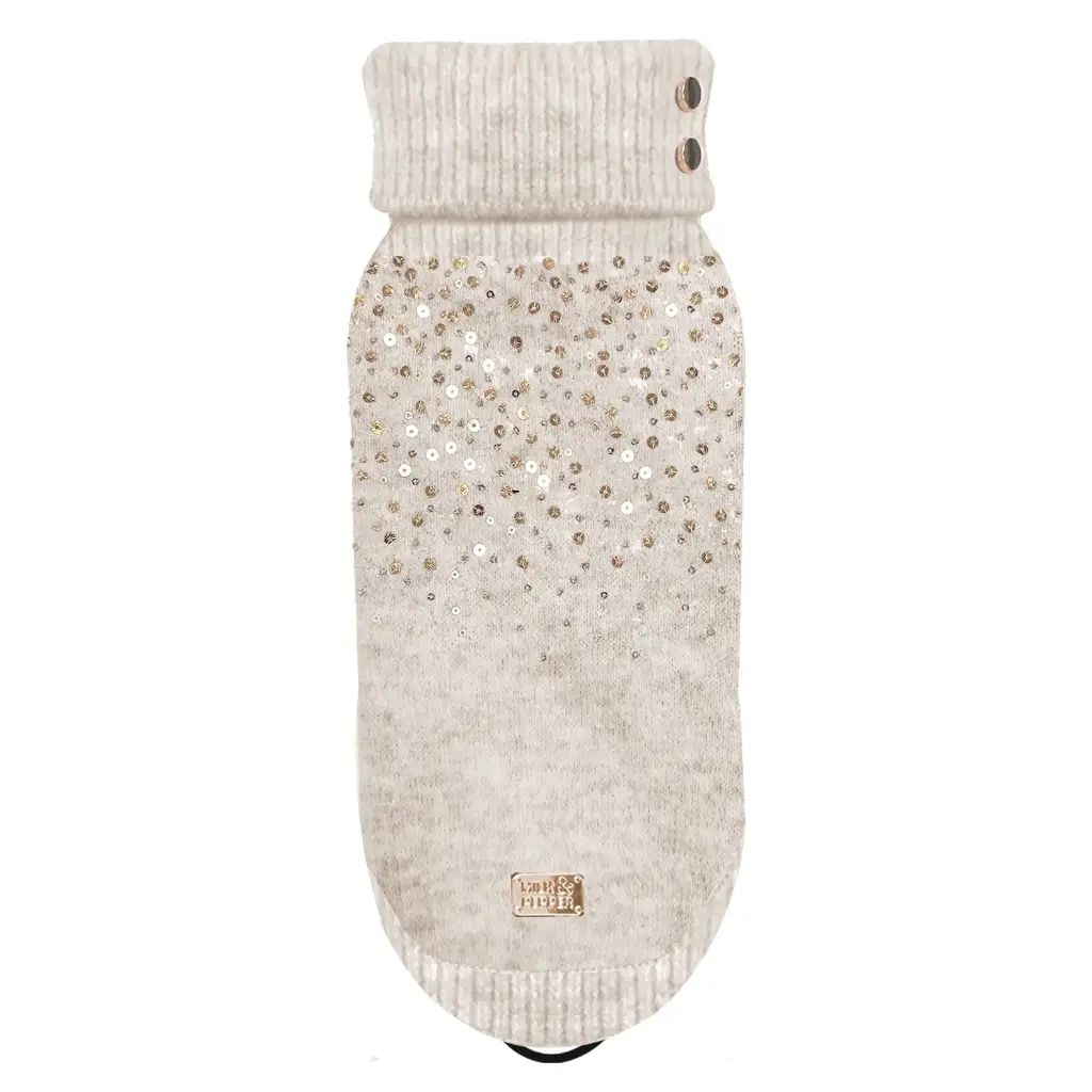 [J25080078] Pull beige pluie de sequin Wilma - Milk&Pepper (29T)