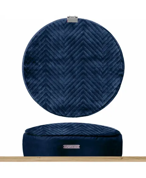 [J25080453] Matelas rond déhoussable Saint Germain - Milk&Pepper (Bleu foncé)