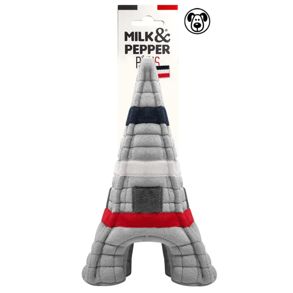 [J25090067] Peluche jouet chien Tour Eiffel - Milk&Pepper