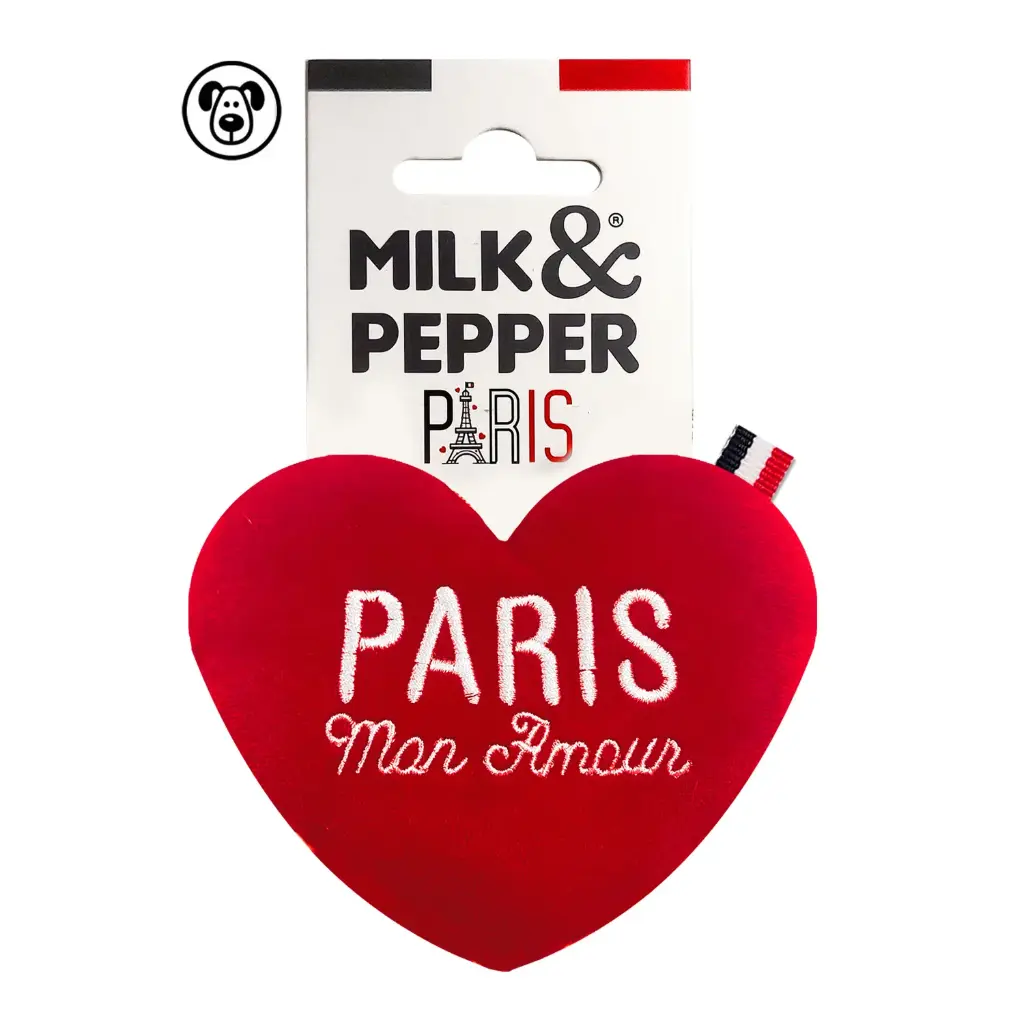 [J25090069] Jouet chien Valentin cœur paris mon amour - Milk&Pepper