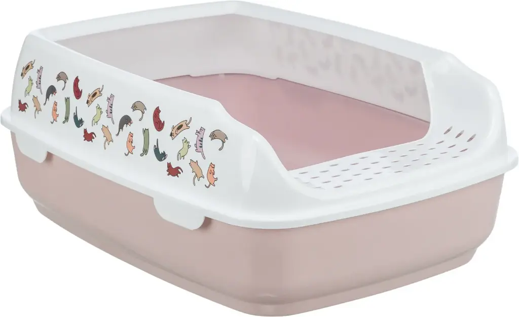 [J25090087] Bac à litière Delio avec rebords rose - Trixie