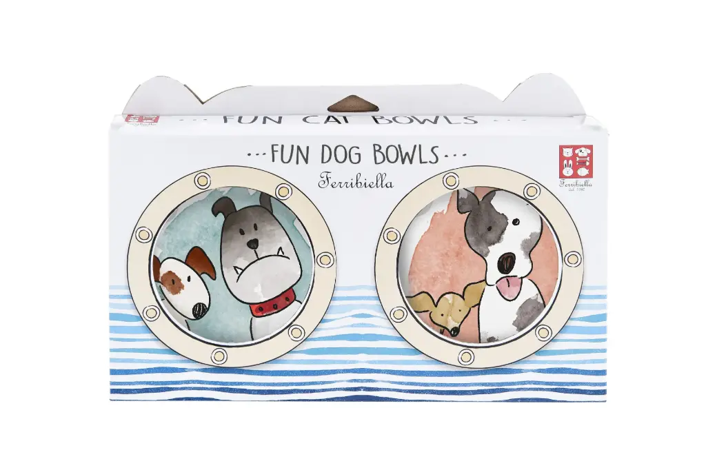 Gamelles fun dog aquarelle (pack de 2) - Ferribiella