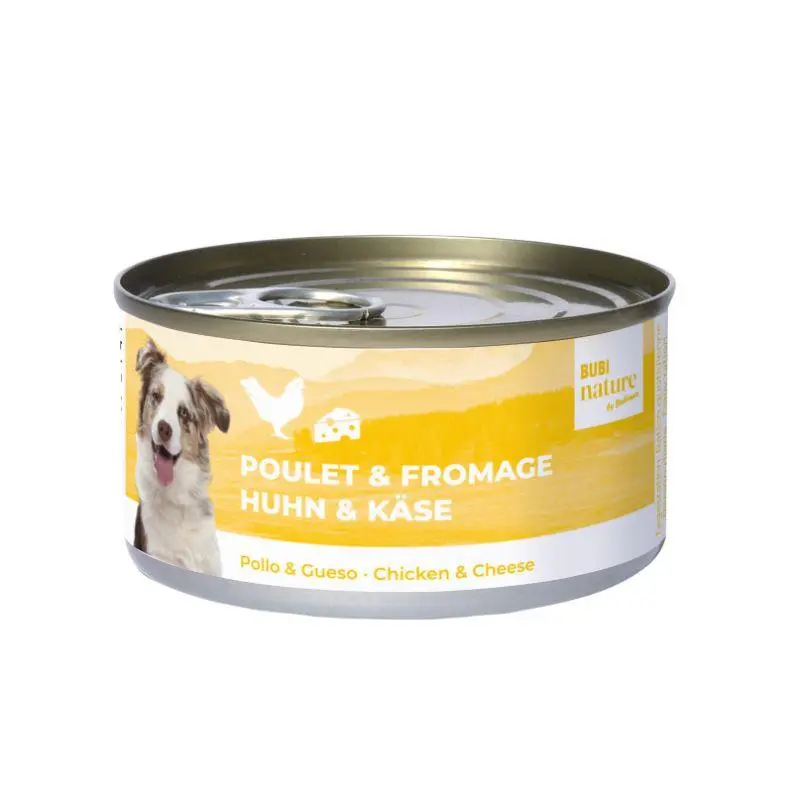 Boîte chien Bubi Nature filets de poulet et fromage (70 g) - Bubimex