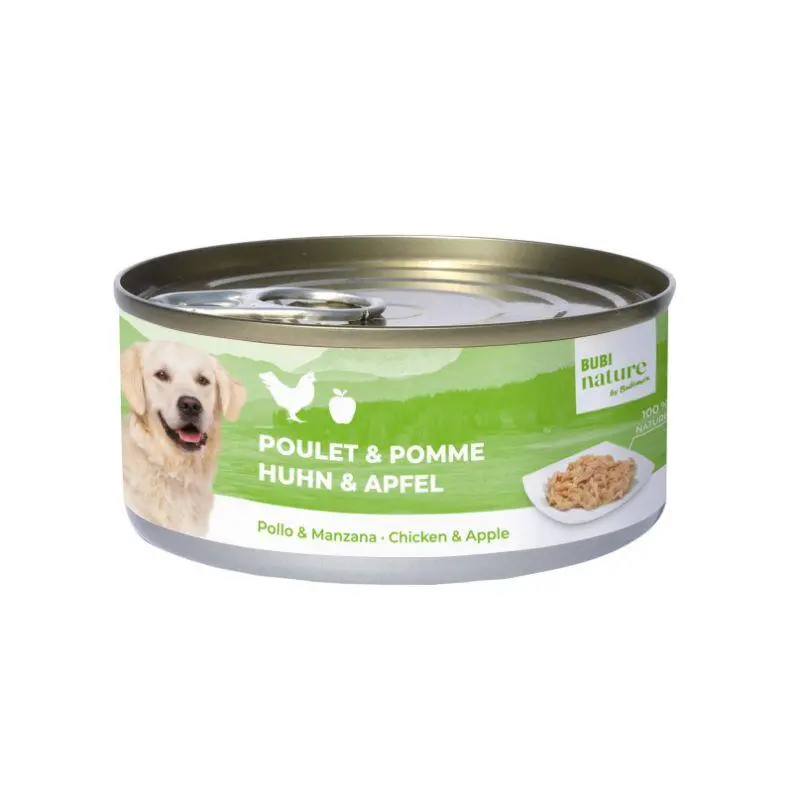 Boîte Bubi Nature poulet et pomme (150 g) - Bubimex
