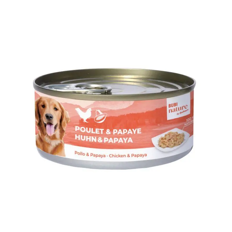 Boîte chien Bubi Nature poulet et papaye (150 g) - Bubimex