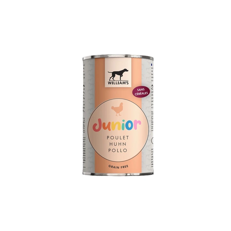 Pâtée pour chiot William's Junior au poulet (395 g) - Bubimex