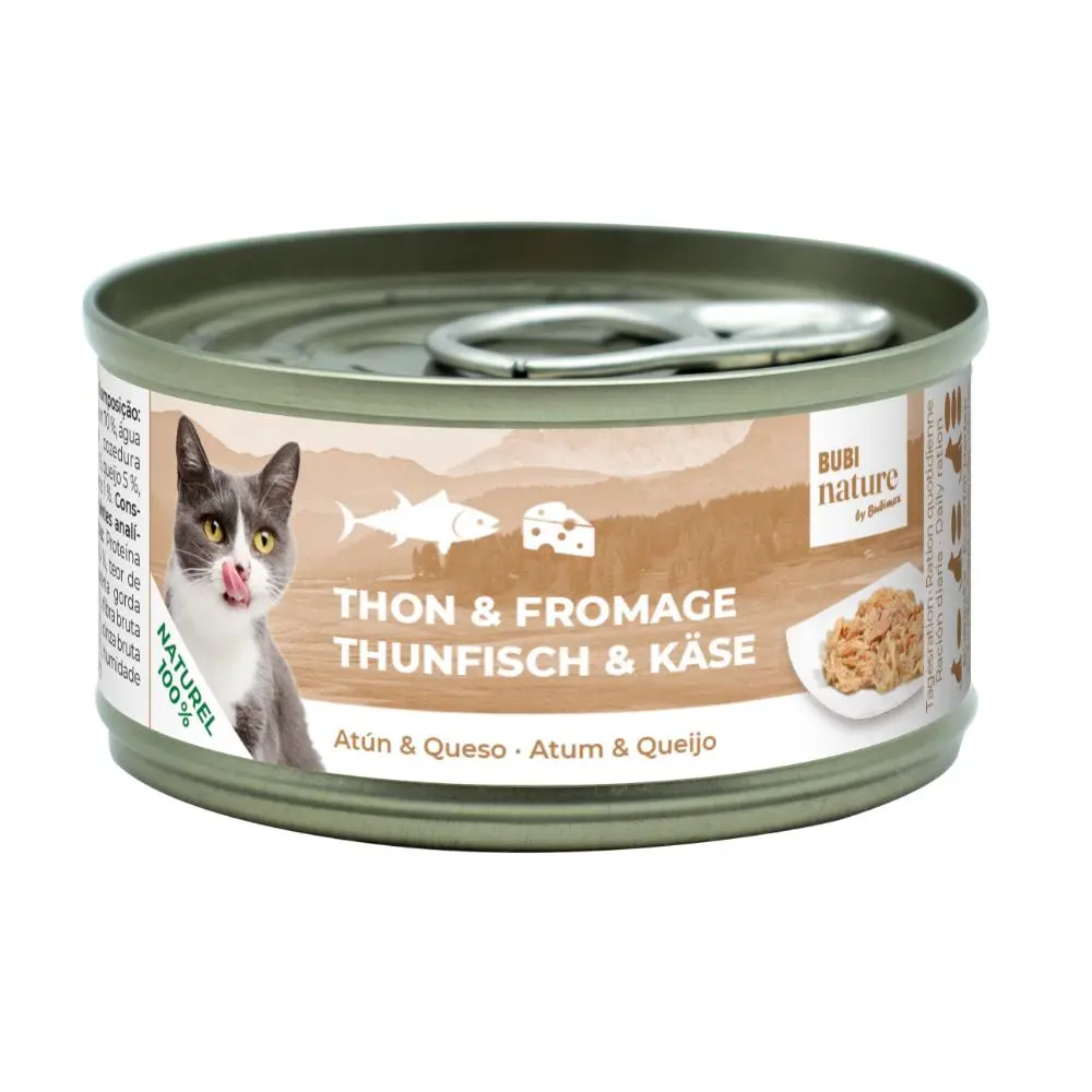 [J25100049] Boîte chat Bubi Nature thon et fromage (70 g) - Bubimex