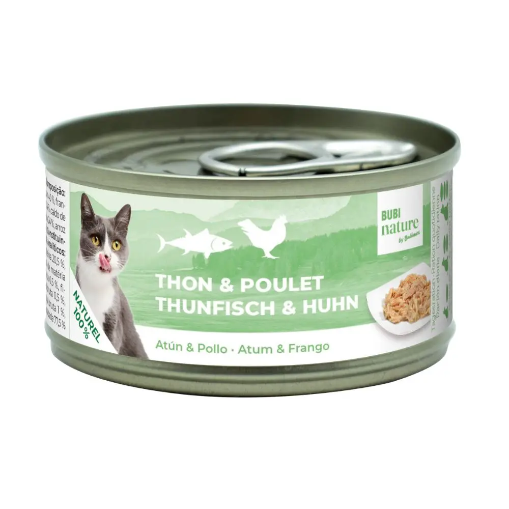 Boîte chat Bubi Nature thon et poulet (70 g) - Bubimex