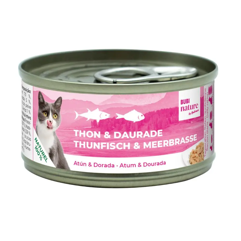 Boîte chat Bubi Nature thon et daurade (70 g) - Bubimex