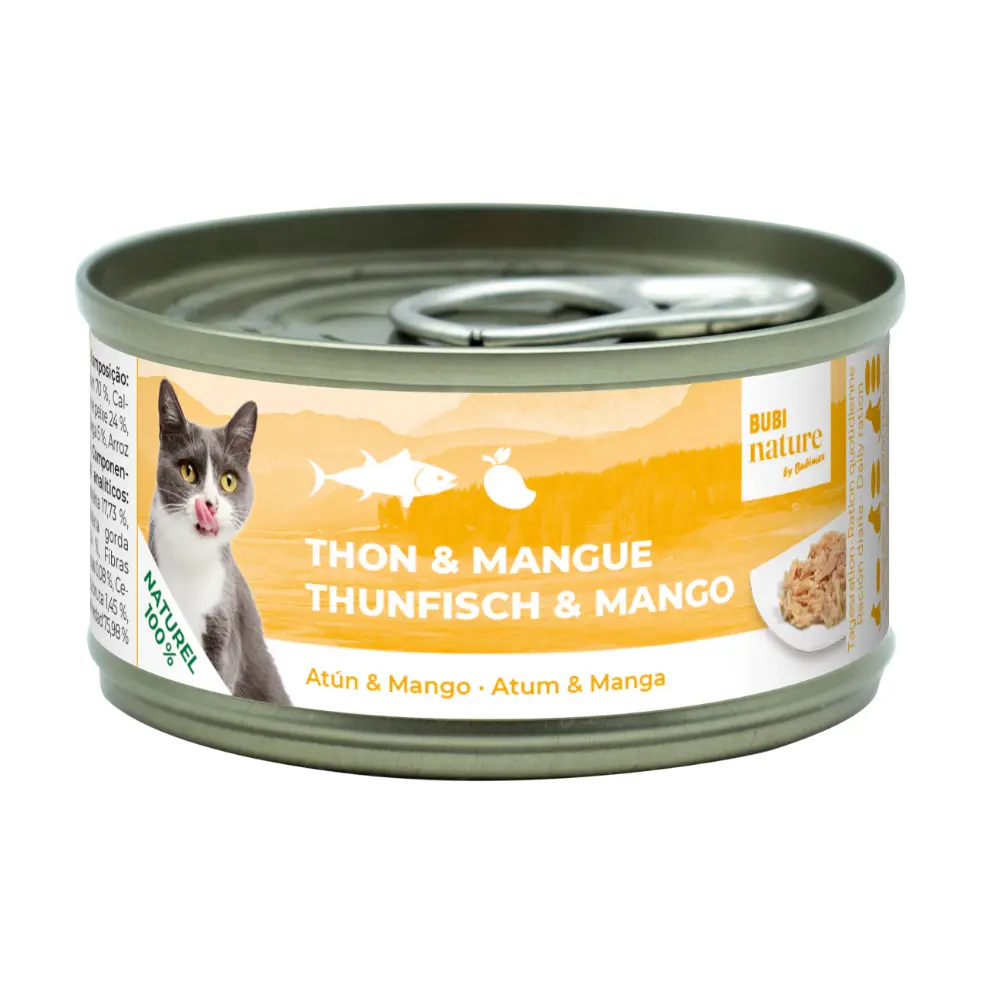 Boîte chat Bubi Nature thon et mangue (70 g) - Bubimex 
