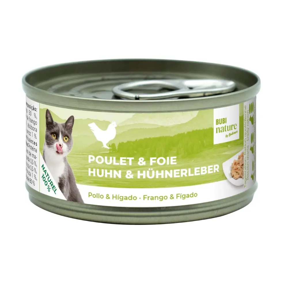 Boîte chat Bubi Nature poulet et foie (70 g) - Bubimex