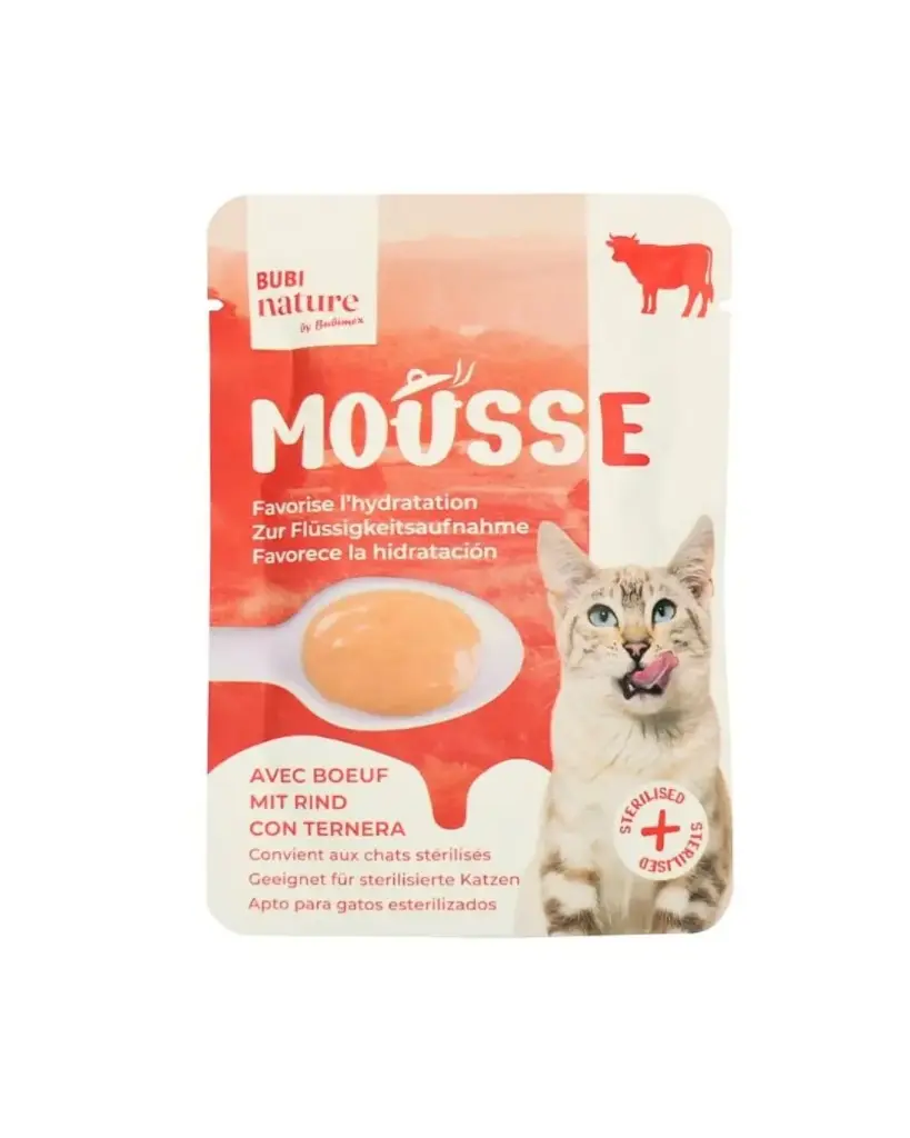 Sachet chat Bubi Nature mousse bœuf (50 g) - Bubimex