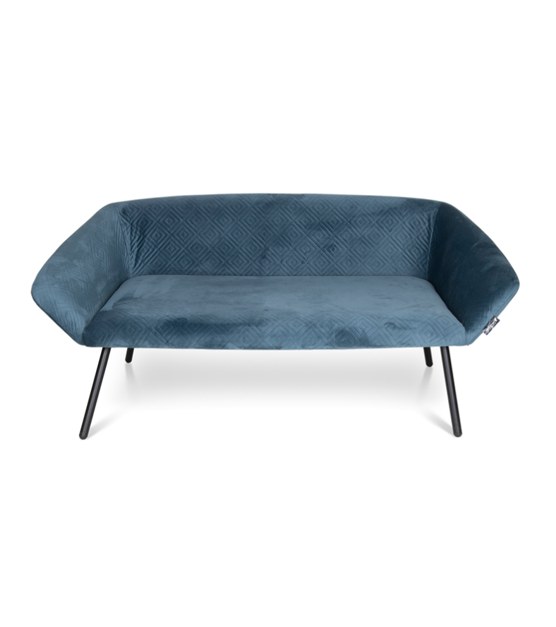 [J25100143] Fauteuil en velours pour chien Louie Bleu - Vadigran